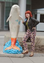 A Trip to Georgia Aquarium: Wearing Floral Pants and a Leather Jacket