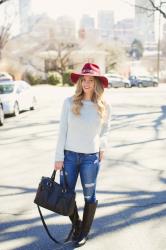 Outfit Post: Red Fedora Hat & A Giveaway!