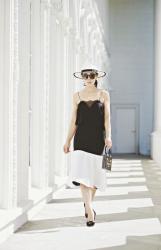 Black & White: Lace Cami and Peplum Hem Skirt