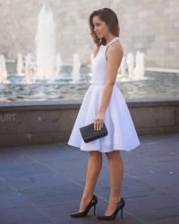 WHITE DRESS, PASTEL PINKS