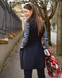 SIY: dark blue long vest