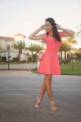 Coral Bandage Dress