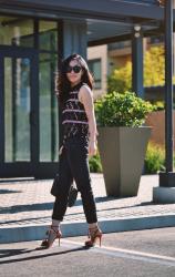 Spring Night Out: Fringed Sandals and Lace Top