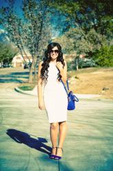 The Fancy White Dress + Pop of Blue
