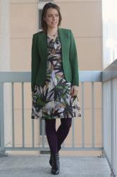 Floral & Green | Purple Tights