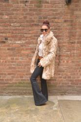 Flared Jeans &amp; Faux Fur