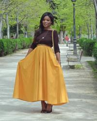 MAXI SKIRT MUSTARD