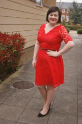 Yes, another red lace dress...