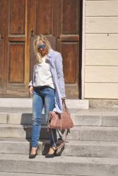 OUTFIT: FATTORI TRENCH COAT, SKINNY JEANS AND WHITE SWEATSHIRT