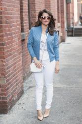 Casual Weekend | White + Bomber Jacket