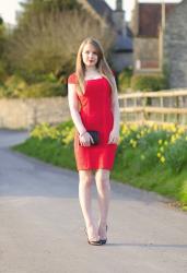 Lipstick Red In A Bodycon Dress