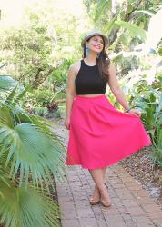 Pink Midi Skirt: 3 Ways