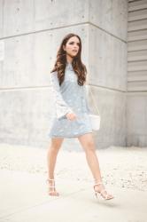 The pastel blue lace dress...