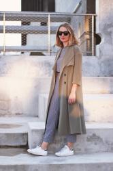 Jumpsuit + trench 
