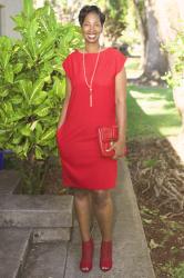 DIY Red Shift Dress, Butterick 5211