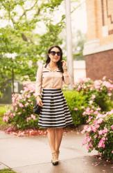 Pink Chiffon + Pleated Stripes