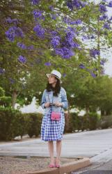 Weekend: Gingham Dress and Pink Accesseries
