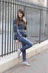 Un look tout en bleu