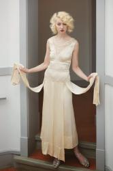 A Study in Sultry Satin: The Flapper Bride's Dream Dress
