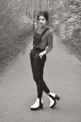 OOTD// Monochrome and Dungarees