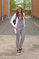 Simple Spring Style of Straw Hat, Sneakers and Stripes | La Redoute Brand Ambassador Post