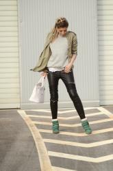  NEW ISABEL MARANT SNEAKERS WITH BOYFRIEND SWEATER and half top knot 