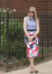 Work Wear: Milly Floral Pencil Skirt