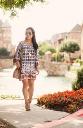 Trapeze Dress + Bucket Bag