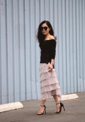 High Street Favorite: Off-the-Shoulder Top & Fringe Skirt