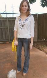 Rebecca Minkoff Bright Yellow Swing Bag and Denim - Skinny Jeans and Flares