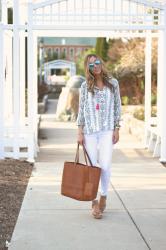 white denim + tassels 