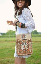 The Tribal Bag & White Lace Dress