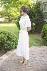 Gold Hatted Lovers: The Flutter Sleeve Day Dress