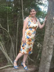 Orange and Blue Floral Dress for Me Made May
