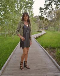 Leather Slip Dress in Luccianella Park