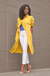 Trench Coat + Bodysuit + Ankle Jeans