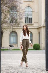 Silky khaki pants