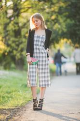 LULUS JUMPSUIT AND WATERMELON CLUTCH