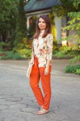 STYLIZACJA NA LATO || MARYNARKA W KWIATY || APRICOT FLORAL BLAZER