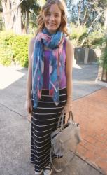 Casual Autumn Outfits: Layering With Blue Printed Scarves