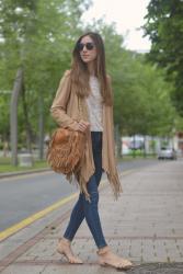 Flared suede jacket