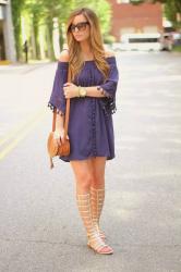 Tassel Dress + Gladiator Sandals