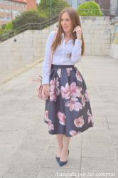 FLOWER MIDI SKIRT