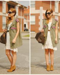 Khaki vest.