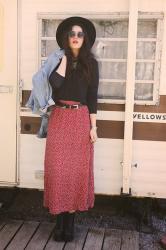 wearing: vintage maxi skirt and denim jacket
