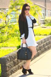 A Shirt Dress with Mules and a Blazer (& #Passion4Fashion linkup!)