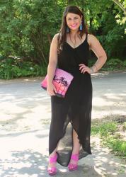 Black Maxi + Sunset Clutch