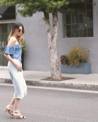 Chambray Bare Shoulder