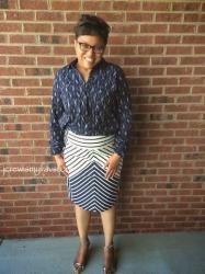 J. Crew Pencil Skirt in Chevron Stripe 