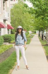 Lookbook: Chambray Shirt, White Jeans, Striped Flats